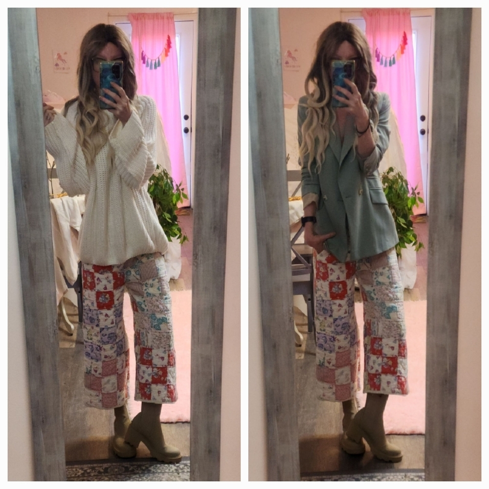 Jo & June Quilted Cropped Pants Vintage OOAK